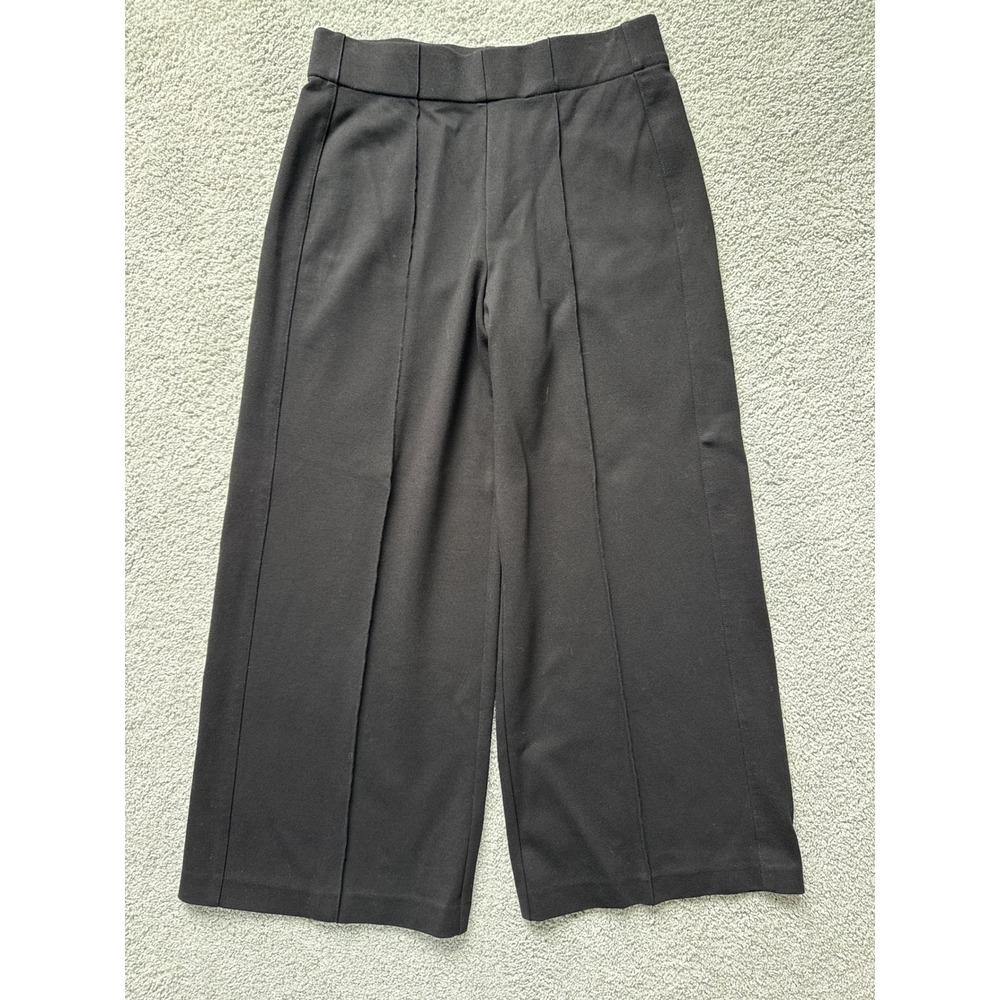 Jones New York Jones & Co Womens Small Black Pintuck Wide Leg Pull On Pants S